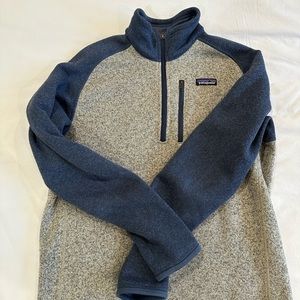 Patagonia Better Sweater 1/4 Zip Fleece Blue and Grey